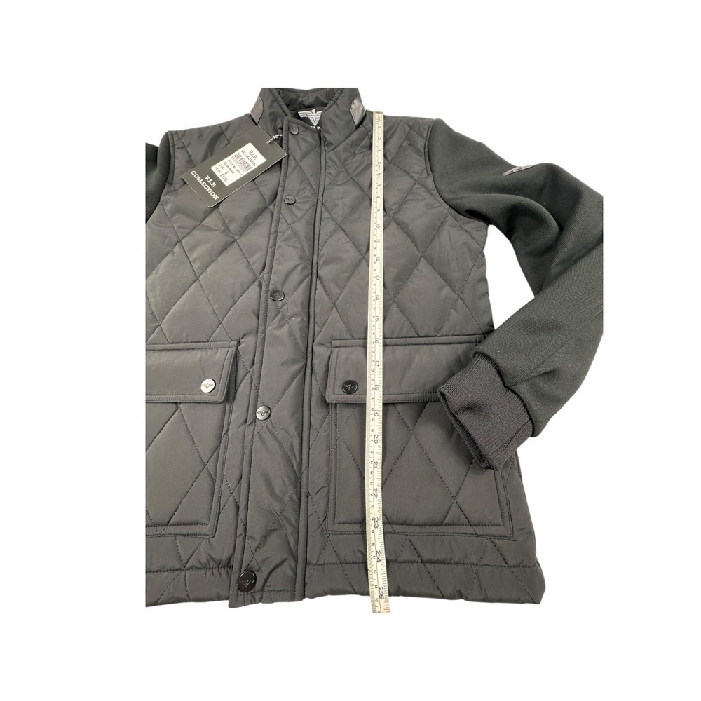 V.I.P. Collection Mens Black Quilted bomber Jacket Size S NWT - Picture 3 of 7